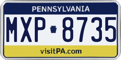 PA license plate MXP8735