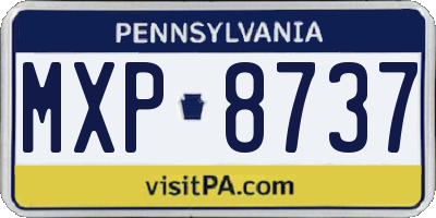 PA license plate MXP8737