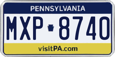 PA license plate MXP8740