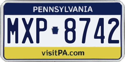 PA license plate MXP8742