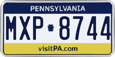 PA license plate MXP8744
