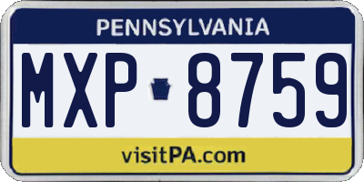 PA license plate MXP8759