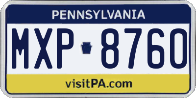 PA license plate MXP8760