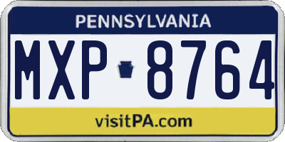 PA license plate MXP8764