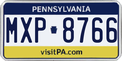 PA license plate MXP8766