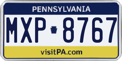 PA license plate MXP8767