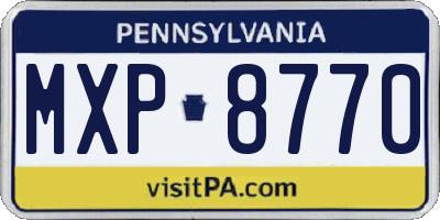 PA license plate MXP8770