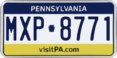 PA license plate MXP8771