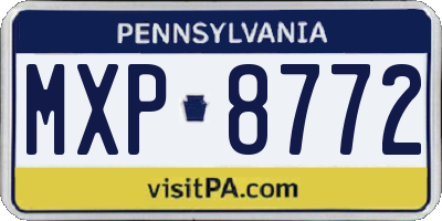 PA license plate MXP8772