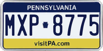 PA license plate MXP8775
