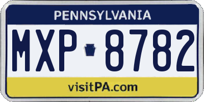 PA license plate MXP8782
