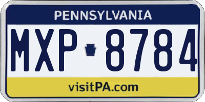 PA license plate MXP8784