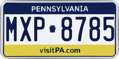 PA license plate MXP8785