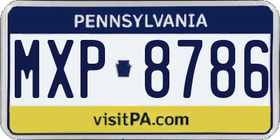 PA license plate MXP8786