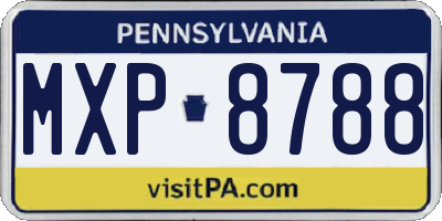PA license plate MXP8788