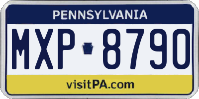 PA license plate MXP8790