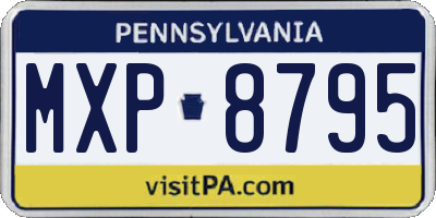 PA license plate MXP8795