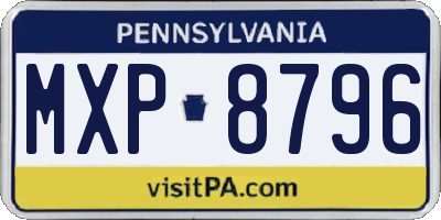 PA license plate MXP8796