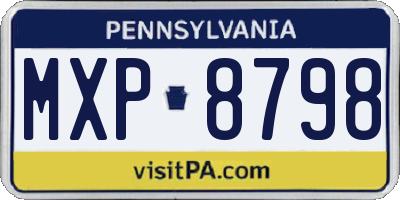 PA license plate MXP8798