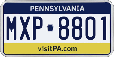 PA license plate MXP8801