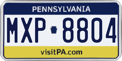 PA license plate MXP8804