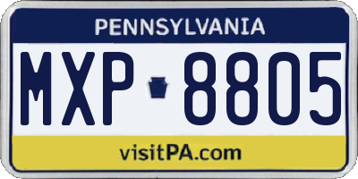 PA license plate MXP8805