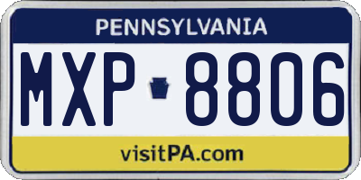 PA license plate MXP8806