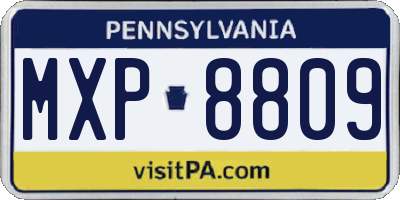 PA license plate MXP8809