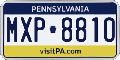 PA license plate MXP8810