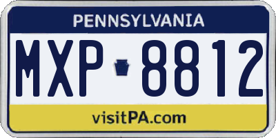 PA license plate MXP8812