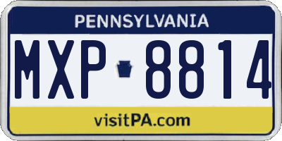 PA license plate MXP8814
