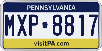PA license plate MXP8817