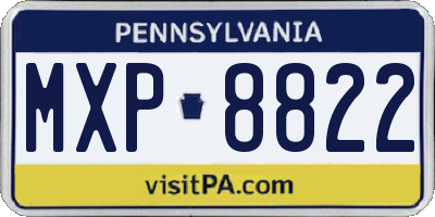 PA license plate MXP8822