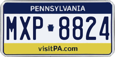 PA license plate MXP8824