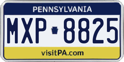 PA license plate MXP8825
