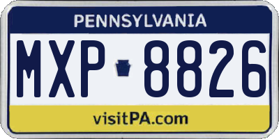 PA license plate MXP8826