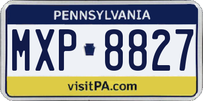 PA license plate MXP8827