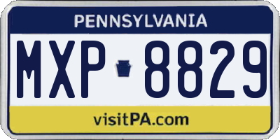 PA license plate MXP8829