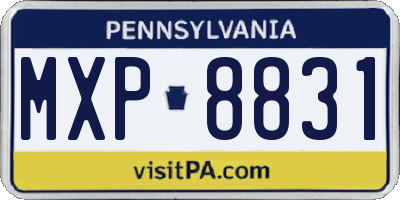 PA license plate MXP8831