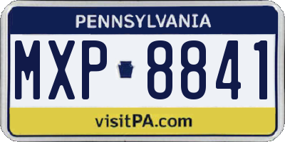 PA license plate MXP8841