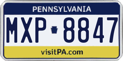 PA license plate MXP8847