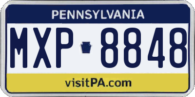 PA license plate MXP8848