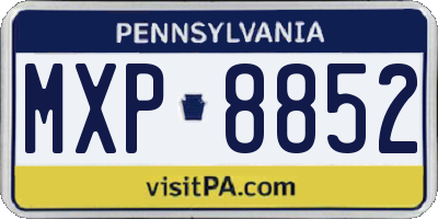 PA license plate MXP8852