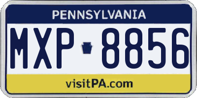 PA license plate MXP8856