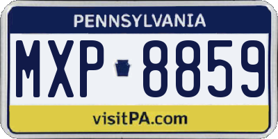 PA license plate MXP8859