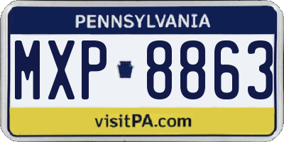 PA license plate MXP8863
