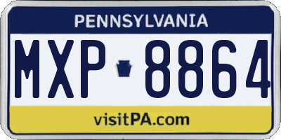 PA license plate MXP8864