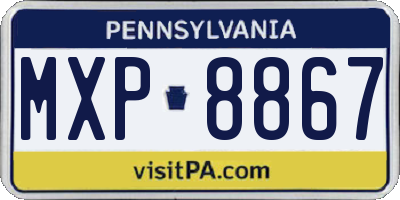 PA license plate MXP8867