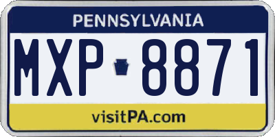 PA license plate MXP8871
