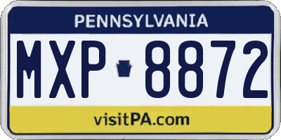 PA license plate MXP8872